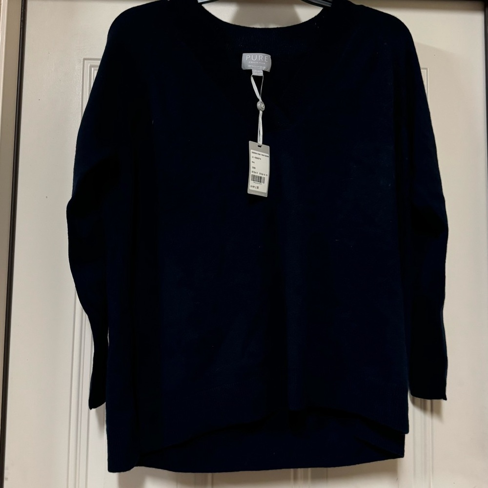 Pure Collection Navy cashmere sweater